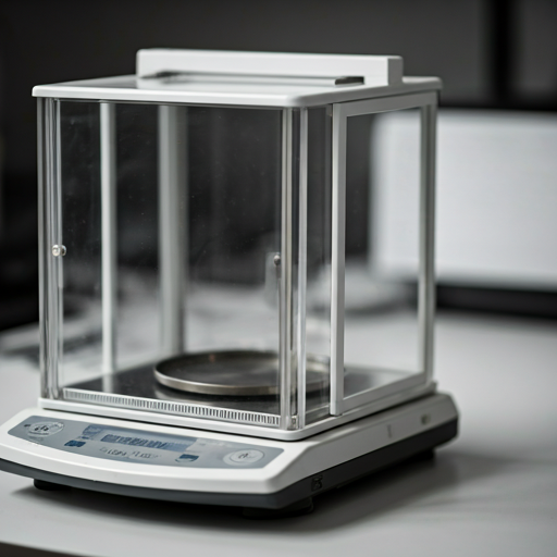 Close up of high precision analytical balance in lab