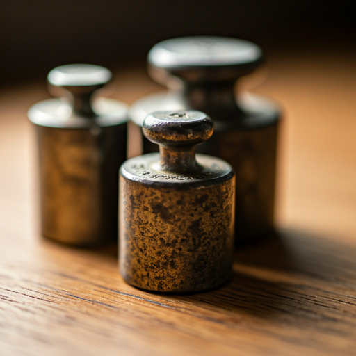Macro photo of a calibration weight set