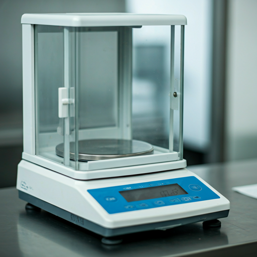 High precision laboratory scale in sterile calibration environment