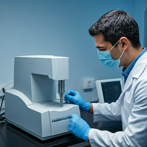 Technician with sensor